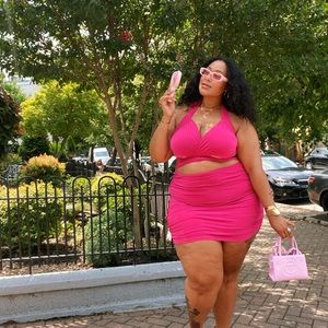 Hot pink sexy summer dress